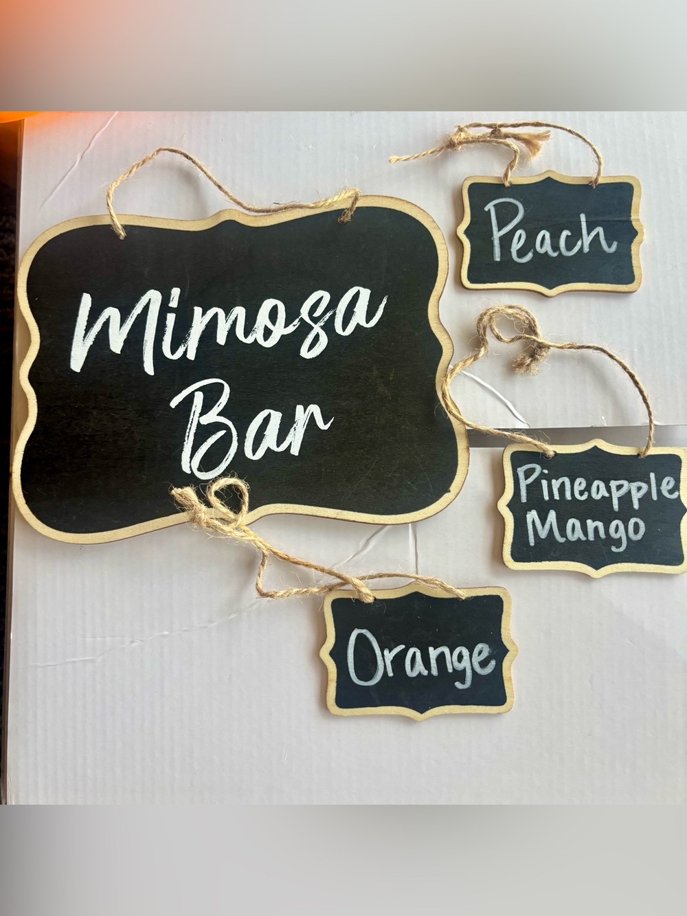Chalkboard Menu Sign Set - Black Rustic Hanging Labels